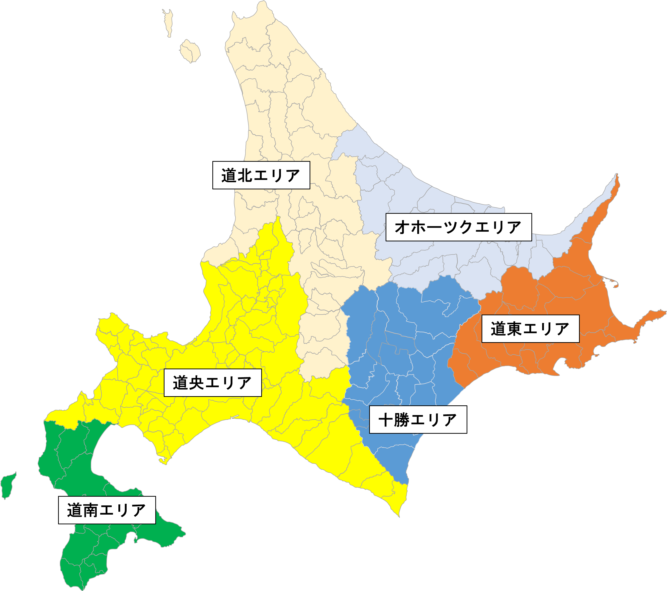 北海道,エリア,地図