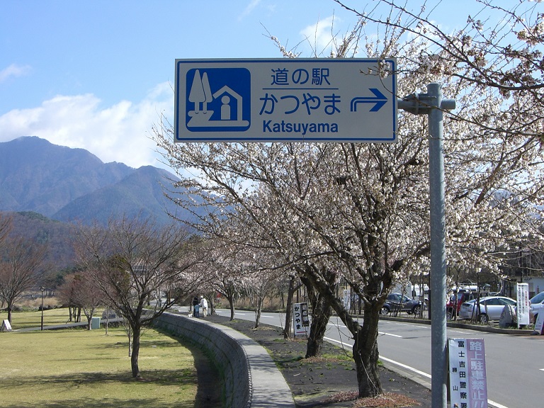 「道の駅　かつやま」の道の駅看板の写真