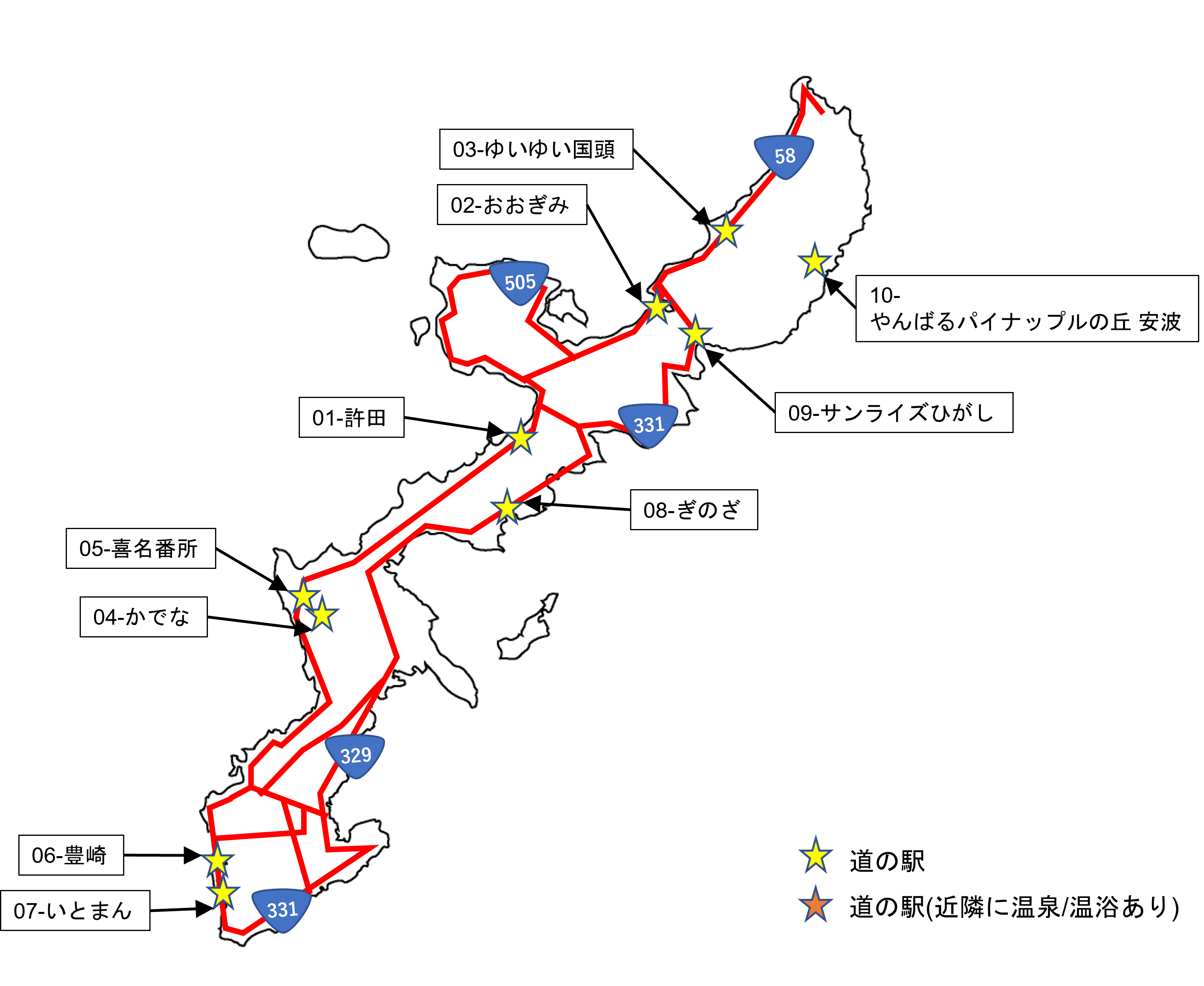 沖縄県,道の駅,地図